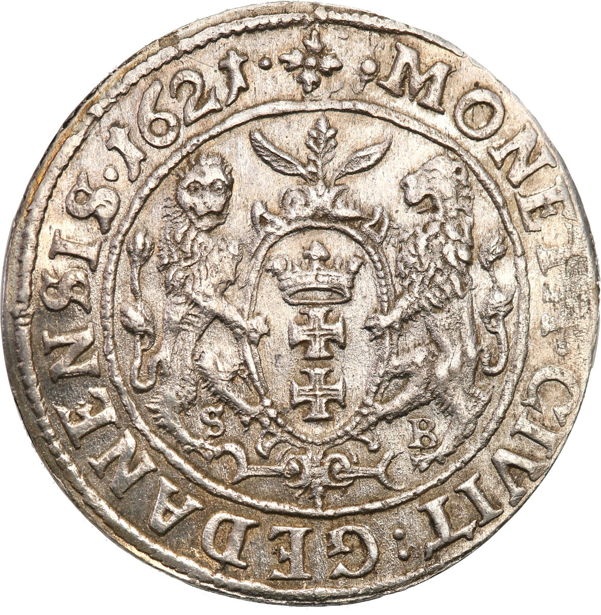 Zygmunt III Waza.Ort (18 groszy) 1621, Gdańsk. Rzadszy rocznik